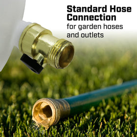 Chapin HydroFeed variable-rate knob controls 1–10 oz per gallon for precise dosing.