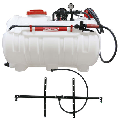 Chapin International 98444 40-gallon sprayer for broad field coverage and easy liquid visibility.