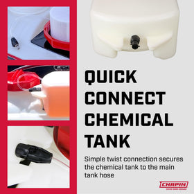 Chapin International translucent tank design supports monitoring concentrate levels at a glance.