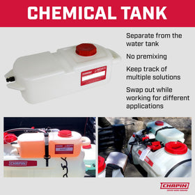 Chapin International quick-connect concentrate-tank enables fast, tool-free setup.