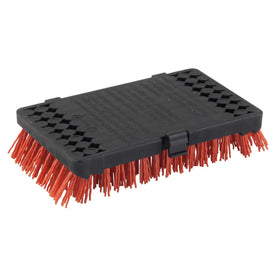 Char-Broil Cool-Clean brush with angled bristles cleans porcelain, chrome, and cast iron grates.