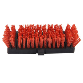 Char-Broil porcelain grate cleaning with a soft-bristle head.