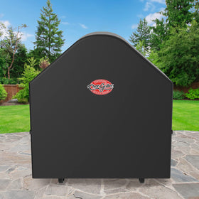 Char-Griller AKORN cover close-up; heavy-duty fabric resisting moisture and dirt.