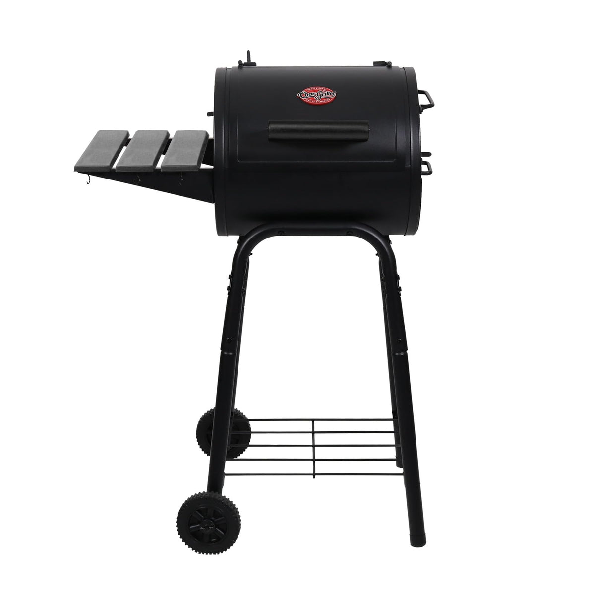 Char-Griller Patio Pro shows 250 sq in cooking area for versatile grilling.