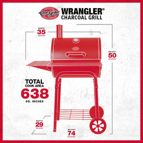 Char-Griller Wrangler shelves with utensil hooks for organized grilling