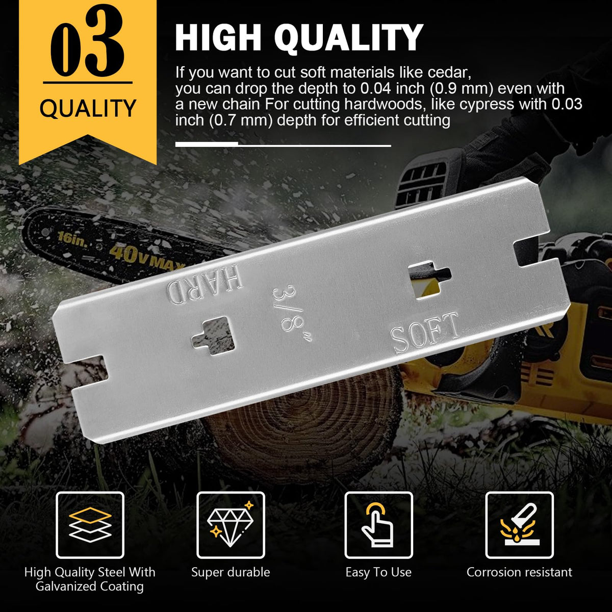 CHAR YONG depth gauge demonstrates precise measurement for optimal chain performance.