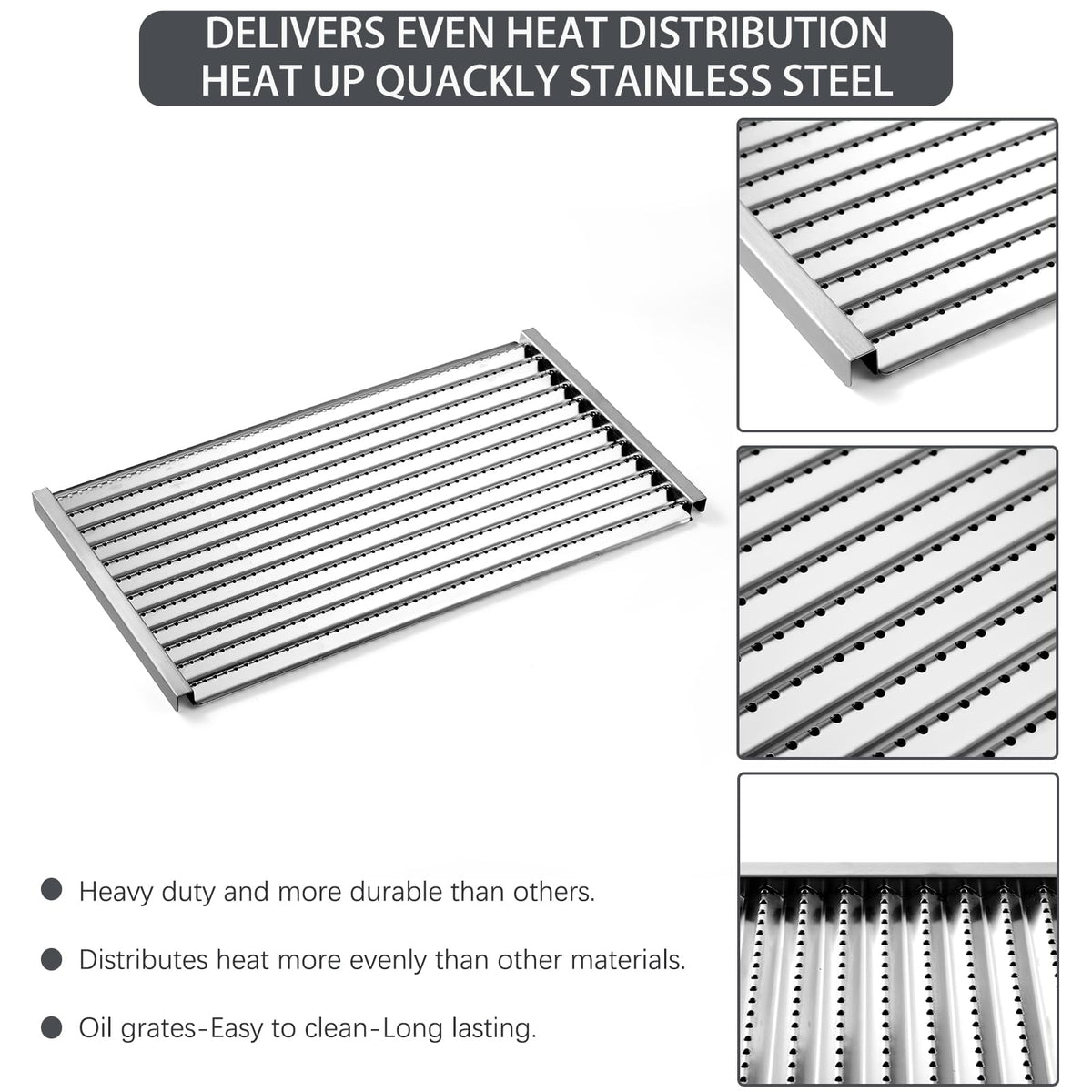 Charbrofire cast iron grates included with 17-inch size for even searing surfaces