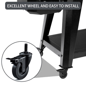 Charbrofire locking wheels demonstrate secure dual‑lock mechanism for Pit Boss
