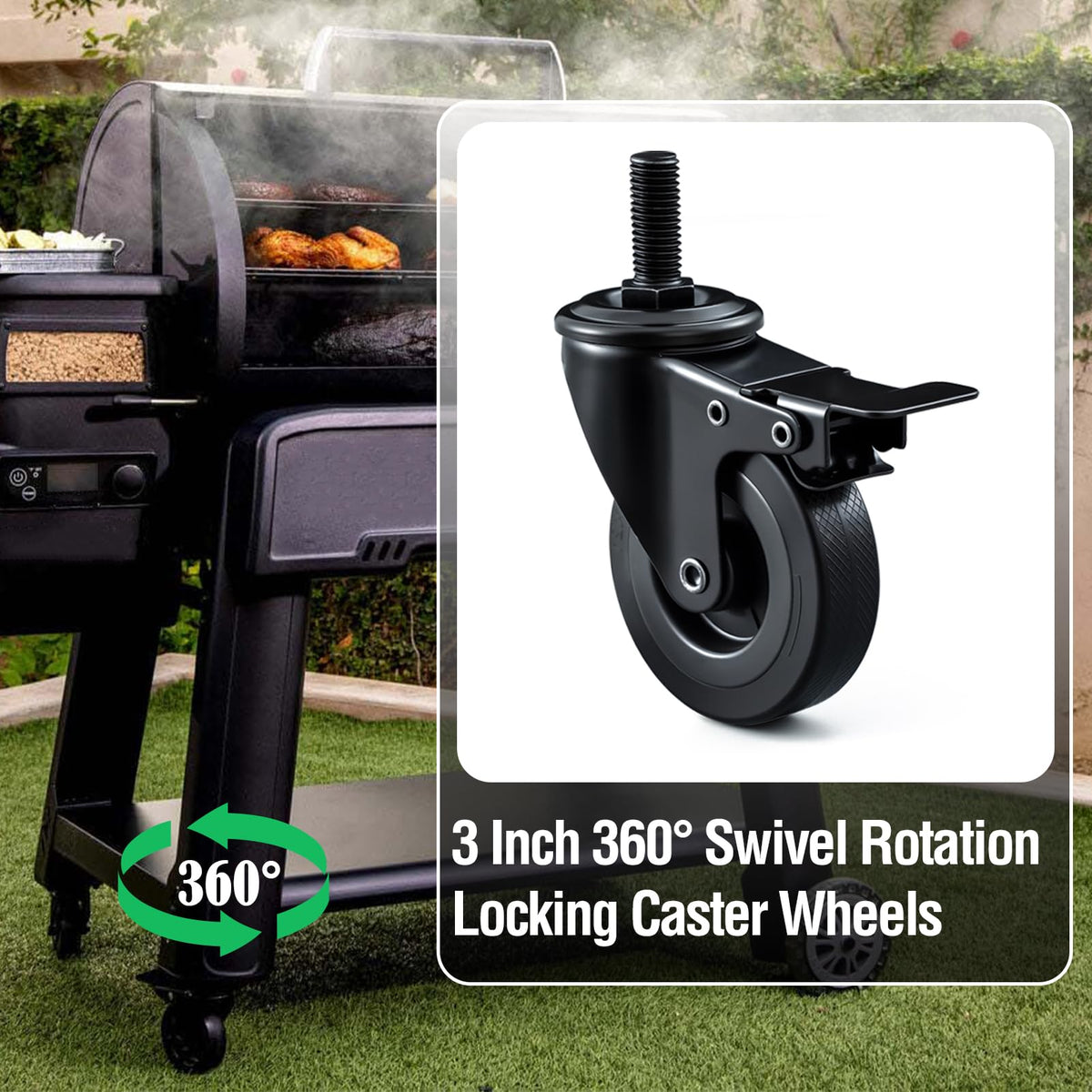 Charbrofire wheel bracket with durable black finish for long-lasting use