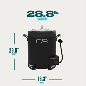 Charbroil Big Easy 16,000 BTU propane powers fast cooking.
