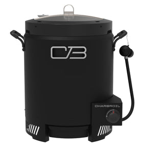 Charbroil Big Easy outdoor turkey fryer setup for backyard cooking.