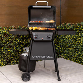 Charbroil Classic 2-Burner porcelain-coated cooking grate prevents sticking