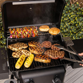 Charbroil Classic 2-Burner lid thermometer helps monitor temperatures easily