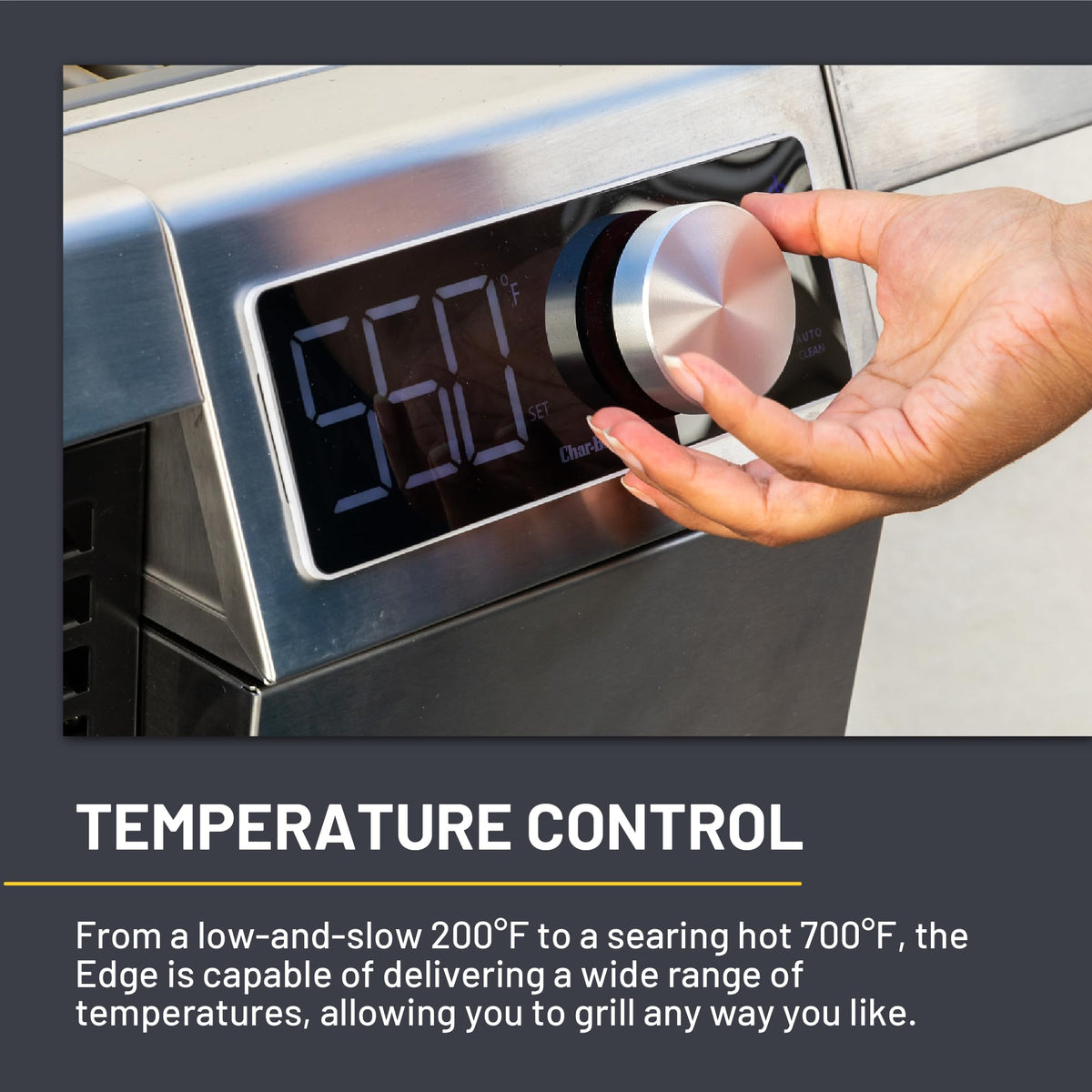 Char-Broil Edge grill with compact footprint suitable for small spaces.