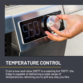 Char-Broil Edge grill with compact footprint suitable for small spaces.