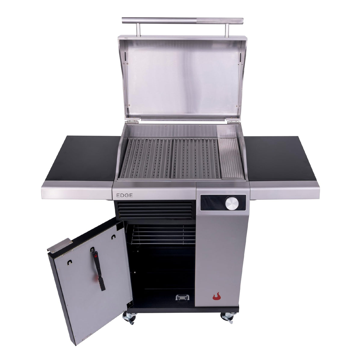 Char-Broil Edge control panel close-up highlighting precise digital temperature control.