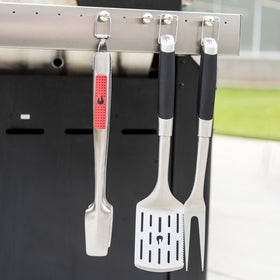 Charbroil Grill Tool Hooks installed on grill for convenient tool access.