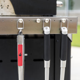 Charbroil Grill Tool Hooks showing utensils hanging within reach.