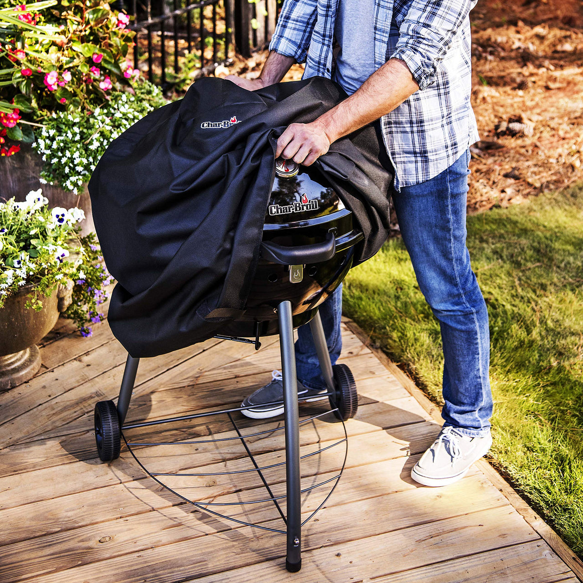 Char-Broil Kettleman cover compatibility for 21-inch or smaller diameter kettle grills