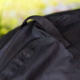 Char-Broil Kettleman cover fabric close-up shows durable polyester that resists wear