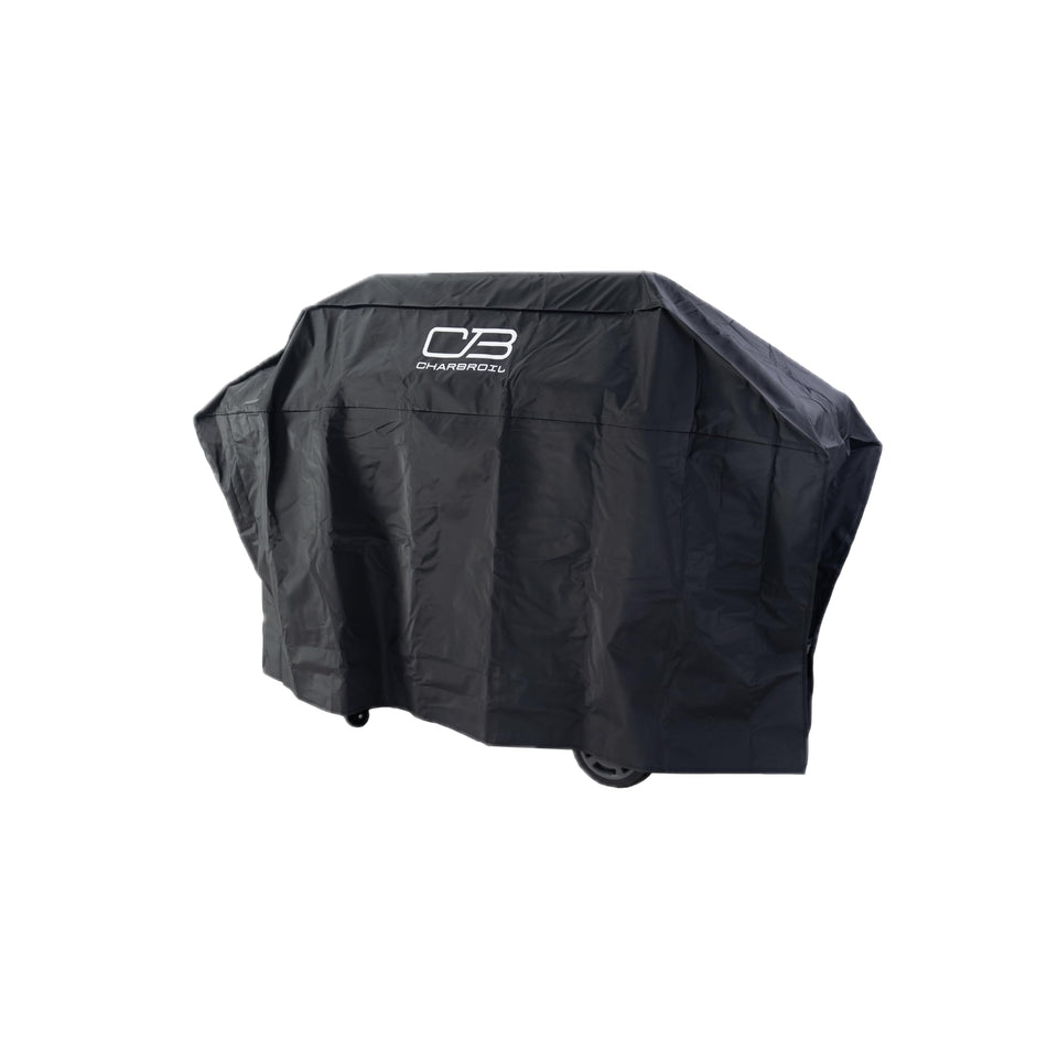 Charbroil Performance Series cover safeguarding an extra-large grill from rain and sun year-round