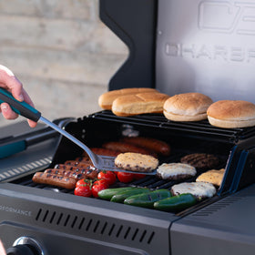 Charbroil Performance Series side shelf setup ready for multitask grilling.