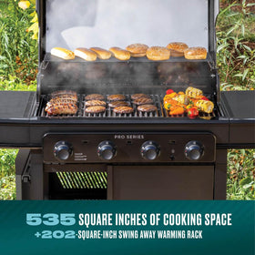 Charbroil 535-square-inch primary area for feeding family crowds.