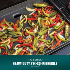 Oversized side shelf provides extra prep space for sauces and rubs.