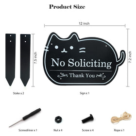 CHARFINE metal no soliciting yard sign, durable outdoor decor for lasting visibility