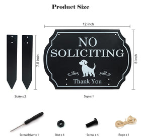 CHARFINE metal no soliciting sign for front yard withstands weather