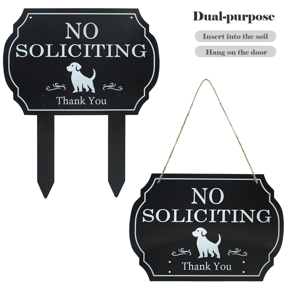 CHARFINE sign kit shows rope mounting option for easy setup