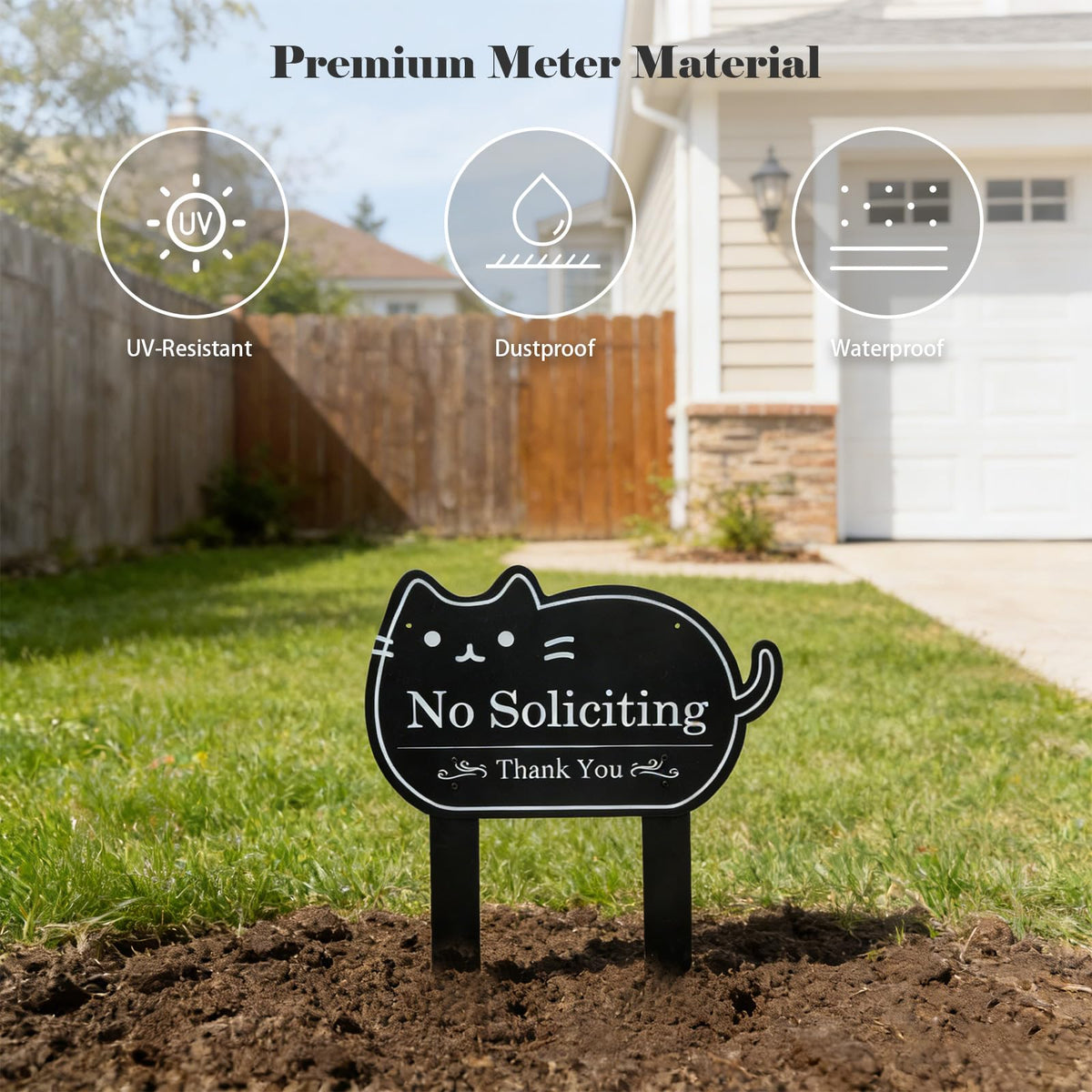 CHARFINE No Soliciting stake sign, quick yard placement and clear messaging