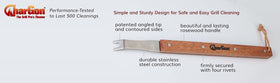 CharGon BBQ angled tip design demonstrates safe cleaning on hot or cold rods