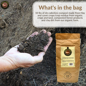 Charlie's Vegan Compost no odor feature highlighted for indoor gardening.