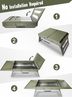 Charmline charcoal BBQ grill with sauce compartment for dipping accompaniments.