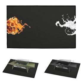 Charmline Fireproof Grill Mat protects outdoor prep tables from heat and sparks.