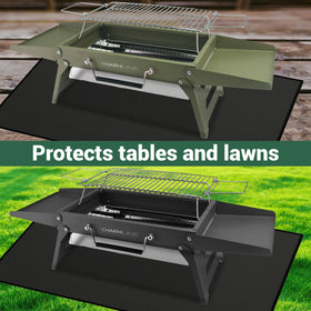 Charmline Fireproof Grill Mat features a waterproof surface for easy cleanup.