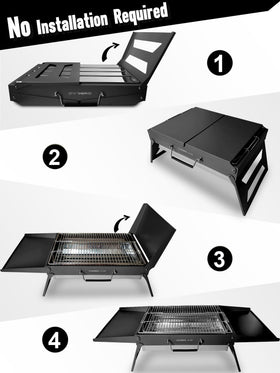 Charmline foldable portable grill ideal for camping and picnics.