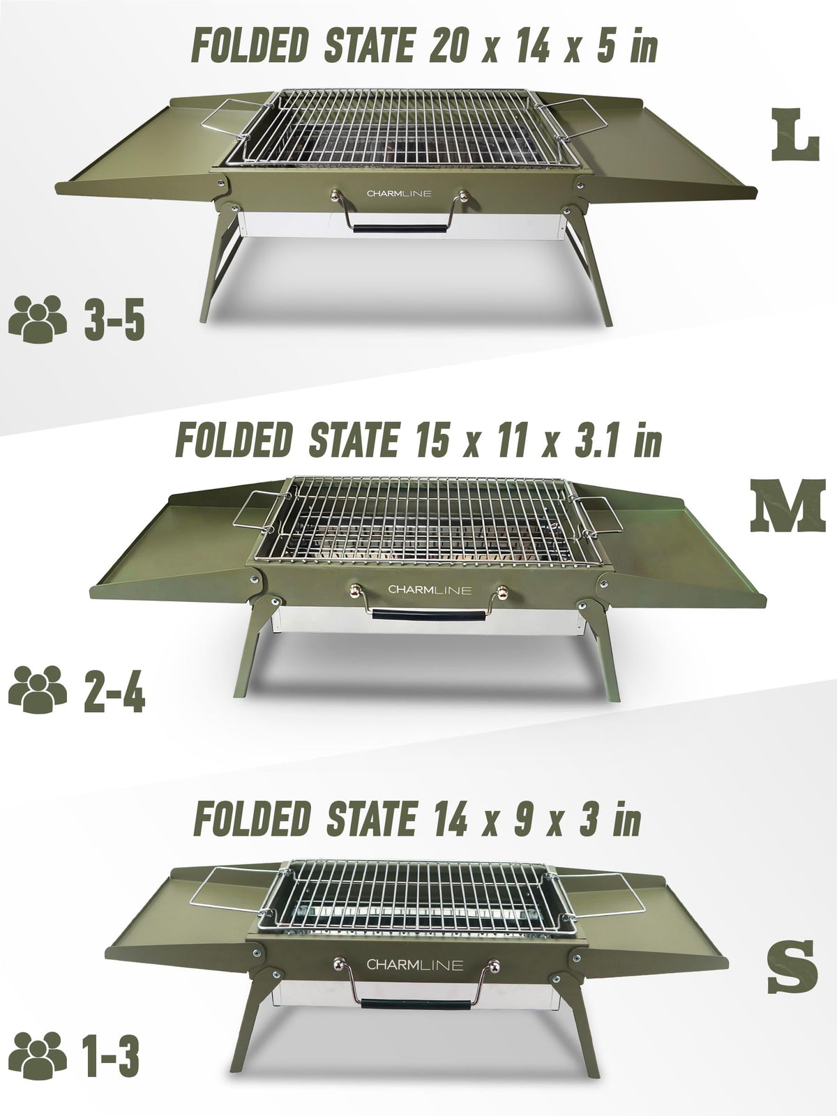Charmline green finish adds style to outdoor cooking moments.