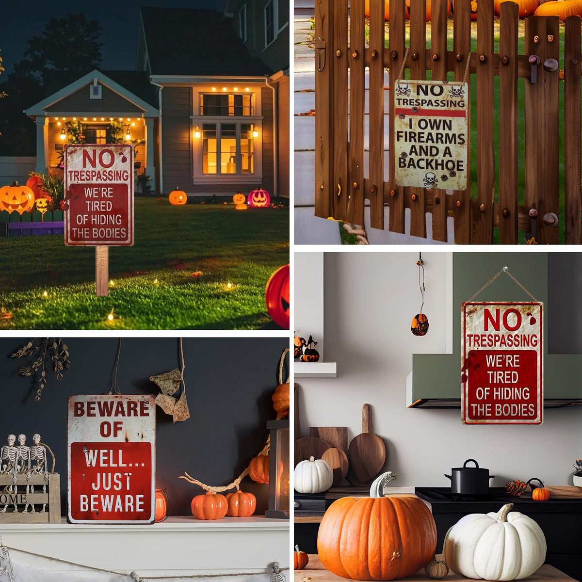 CHAROUP vintage-style Halloween sign, retro charm for porch or yard.
