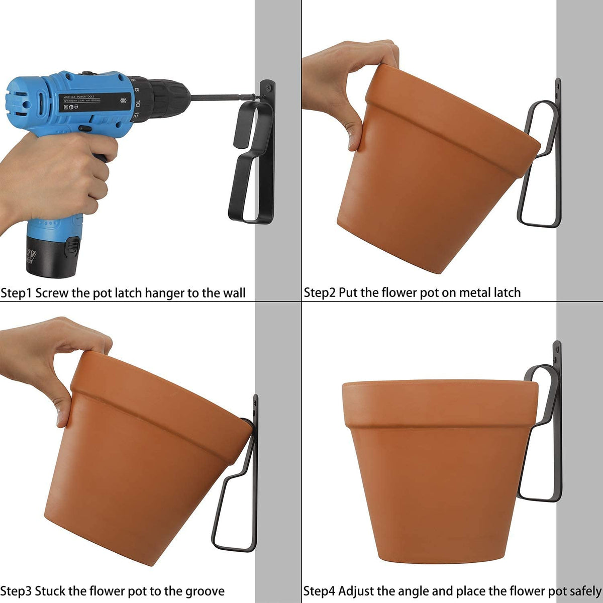 ChasBete pot hanger lip-edge compatibility ensures secure terracotta pots