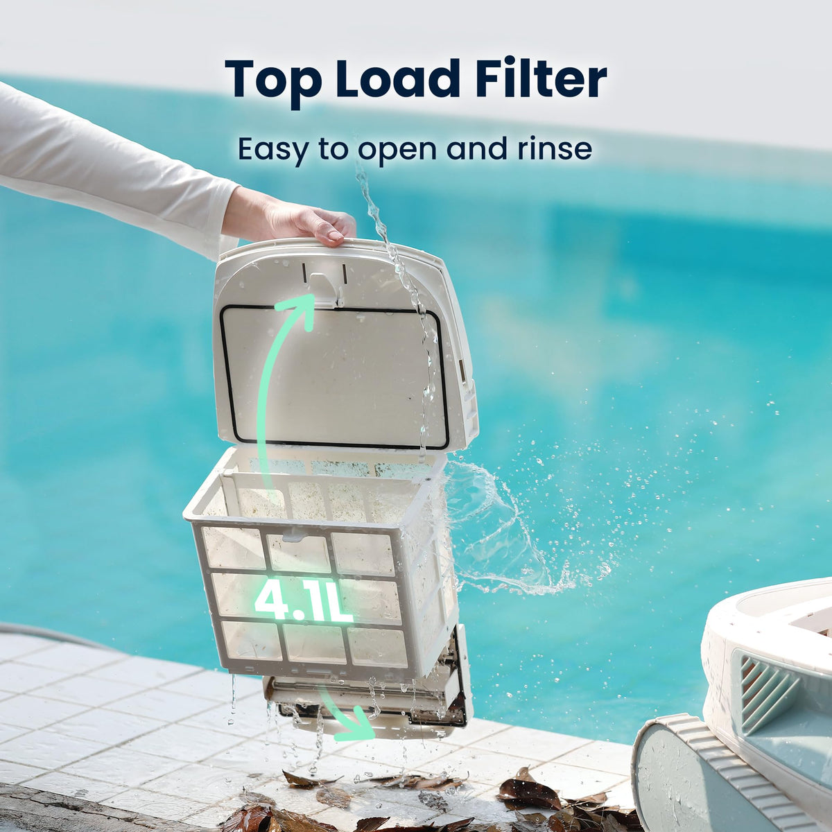 Chasing Hydro 4 SE 40ft-cord setup enables large-pool cleaning
