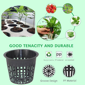 CHTASO 3-inch net pot close-up highlights slotted mesh and bottom holes.