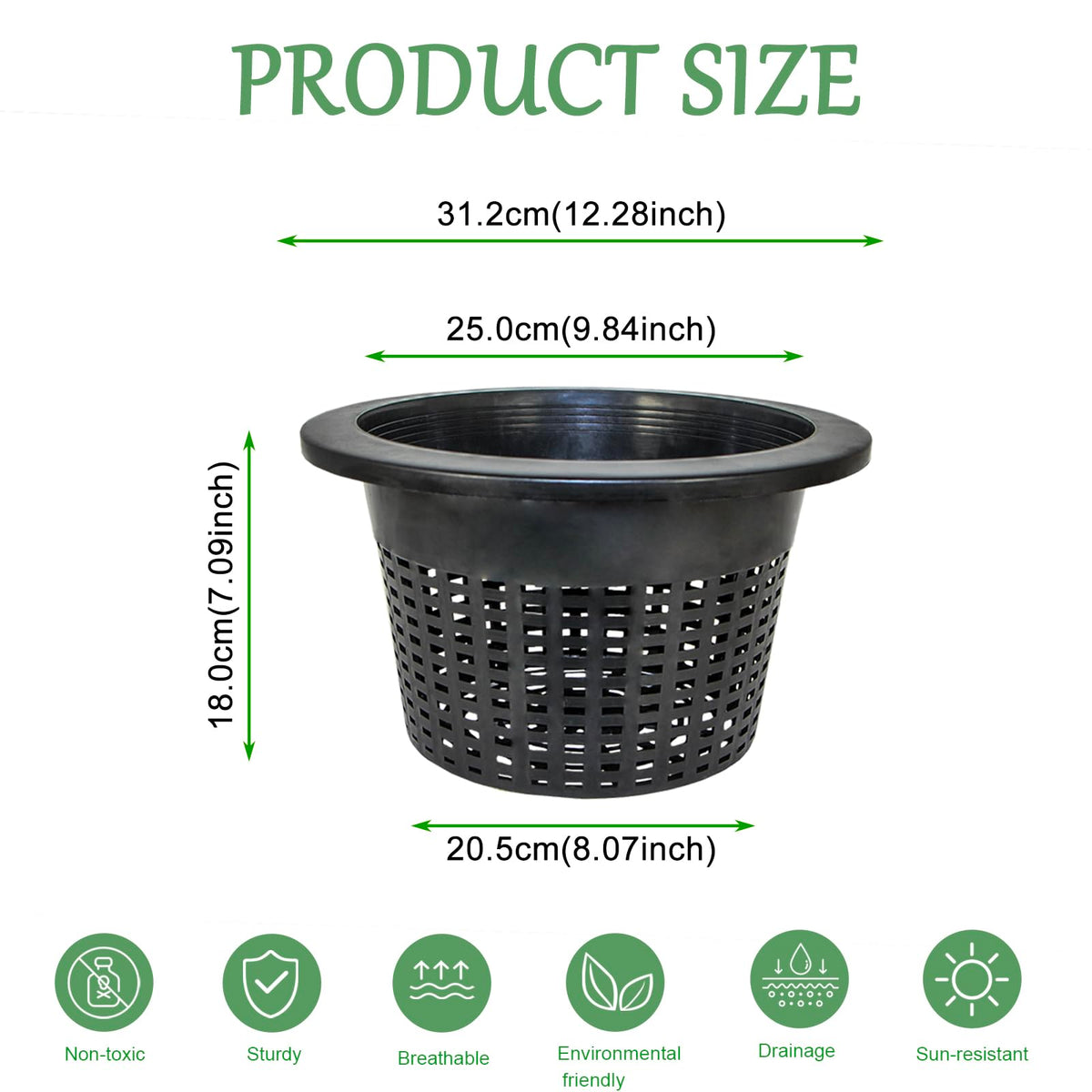 CHTASO HG10MESHPOT comfortable lip for easy grabbing and moving