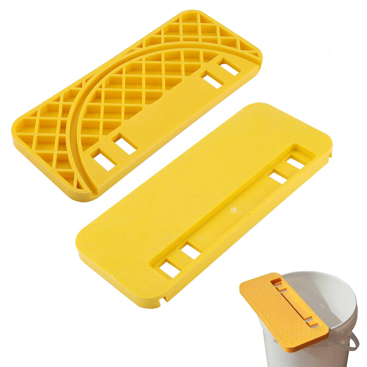 Chazcool uncapping tank holder fits standard 5-gallon buckets securely for smooth honey harvests.