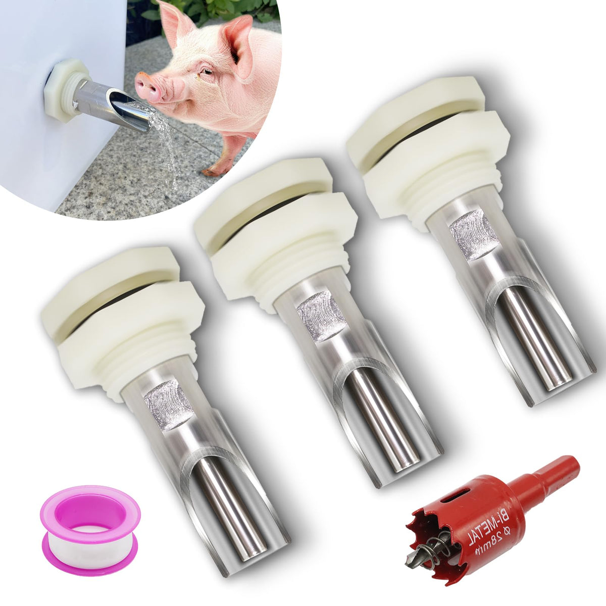 CHCTD pig nipple waterer barrel kit provides efficient hydration for pigs