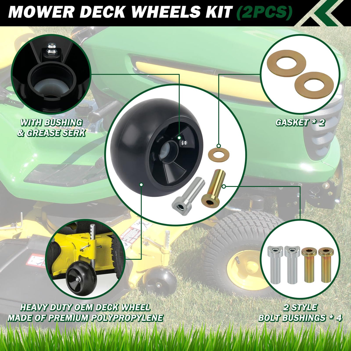 CheeMuii AM125172 bushings and grease zerks included for maintenance
