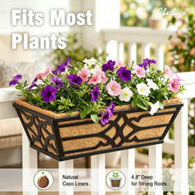 Cheehigo adjustable hanging planter on rails offers easy installation on balcony or fence.