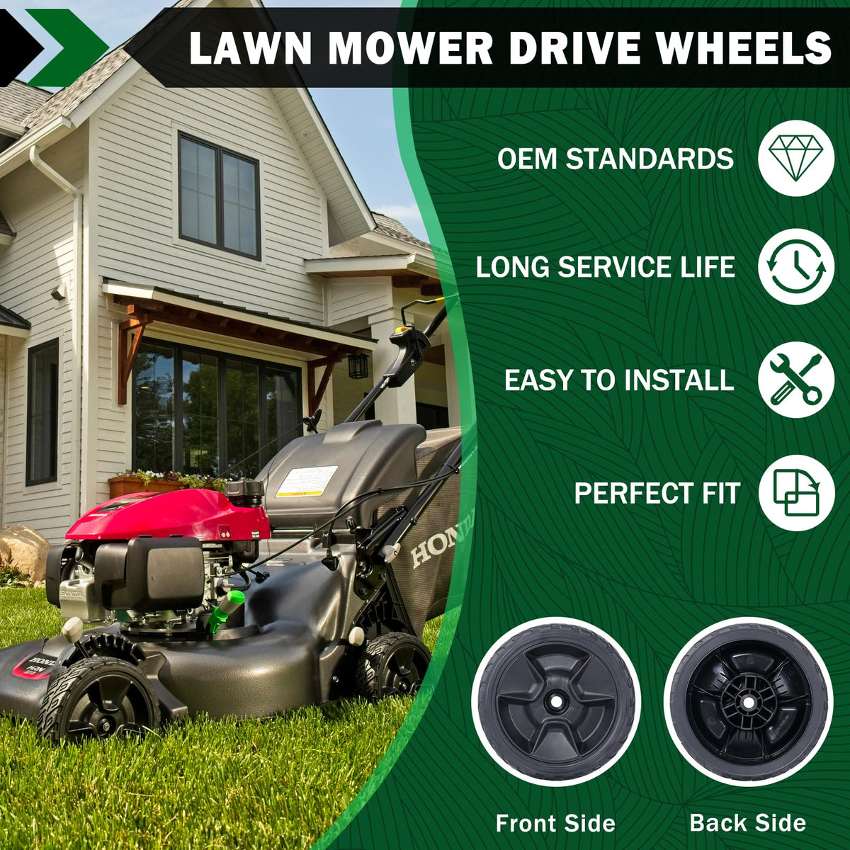 Replacement wheel set for 44710-VR8-N00ZA on Honda HRN216
