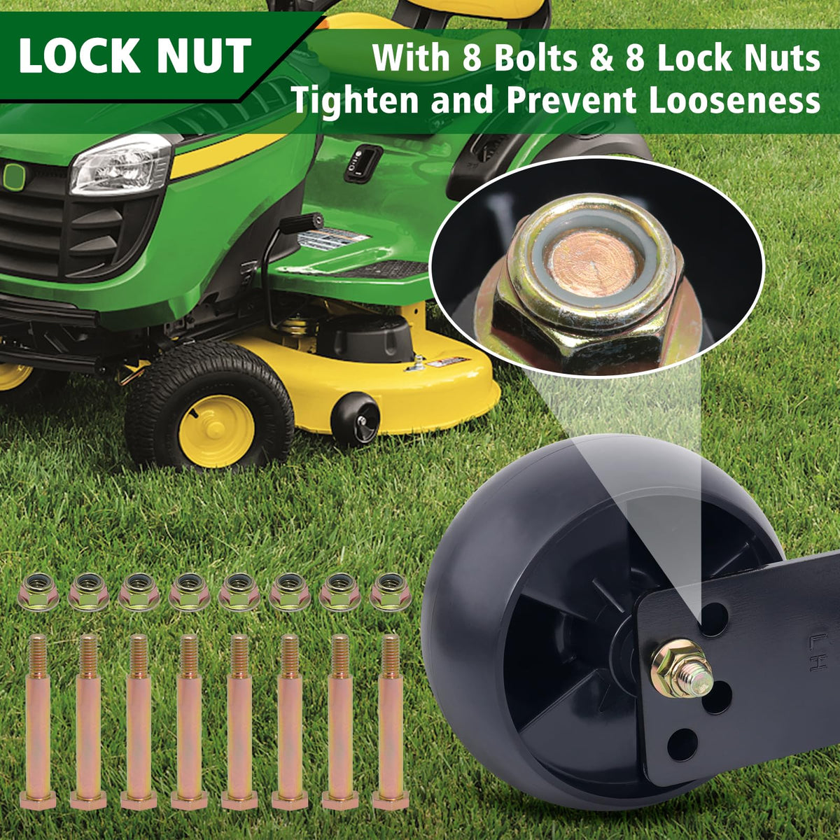 CheeMuii 5-inch deck gauge wheels fit many MTD and Cub Cadet models